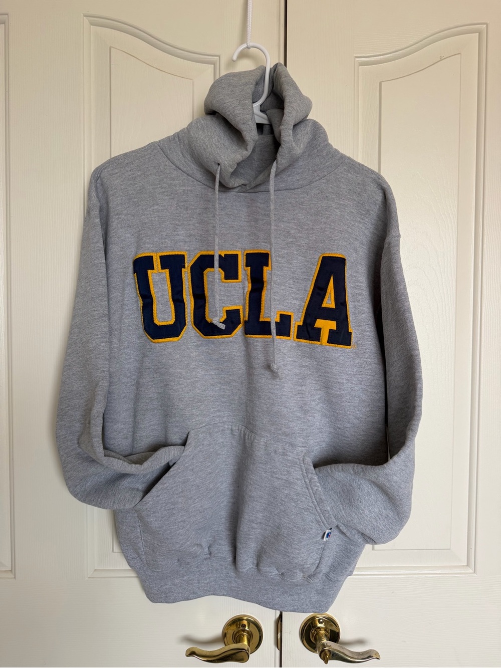 Russell Athletic Gray UCLA Hoodie with Navy & Gold Letters